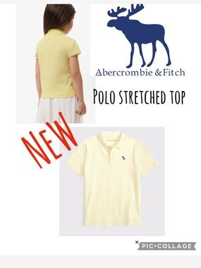 NEW Abercrombie & Fitch Kids Pale Yellow Polo Shirt